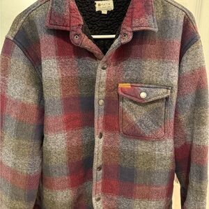 Matix Men's Sherpa Lined Plaid Jacket - Red and Gray